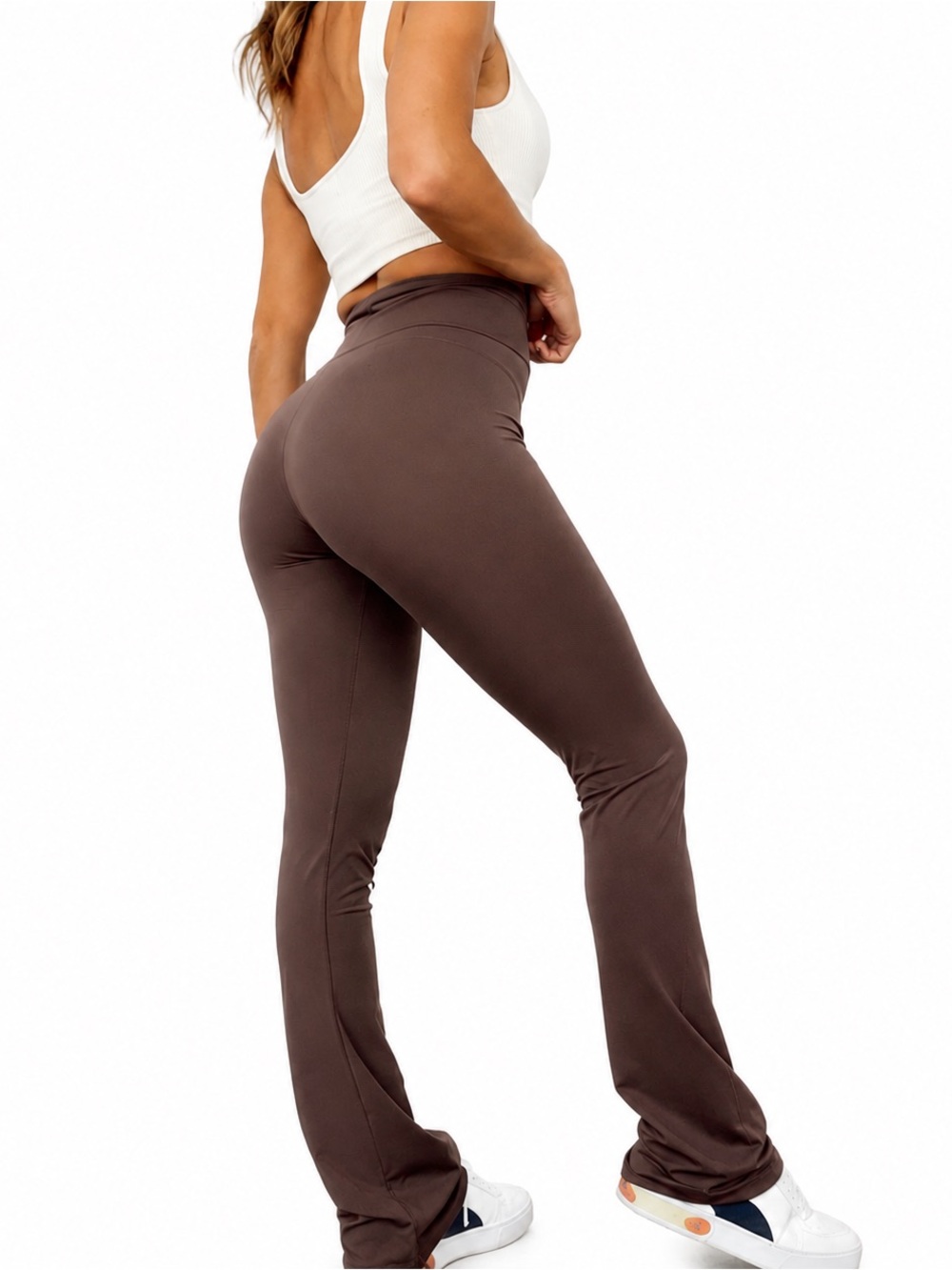 Cocoa Flare Pant - Brown - High Waist Leggings
